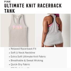 Victoria's secret pink ultimate knit racerback tank top MEDIUM